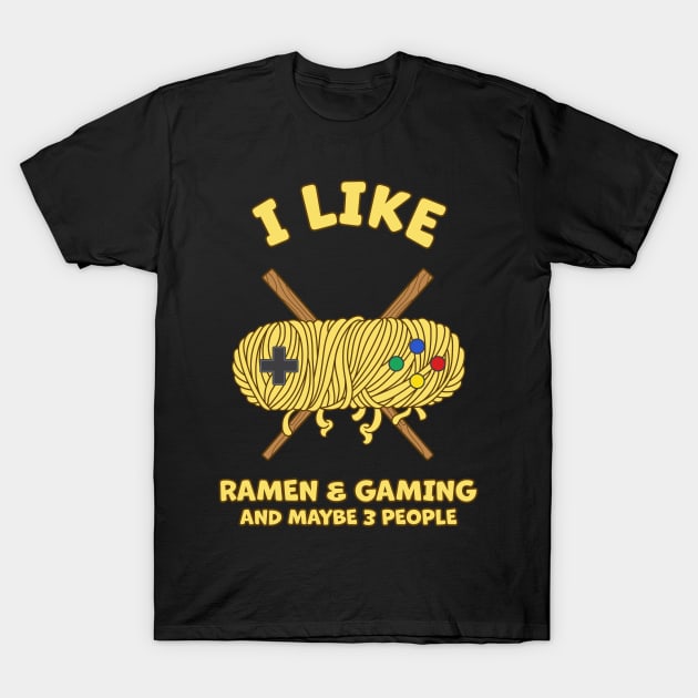 Funny Gaming Nerd Ramen Noodles Video Gamepad T-Shirt by kindOmagic